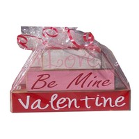 Valentijnsdag Houten Hart Blok Trio Teken Valentijn Cadeau Valentijn Home Decoratie
