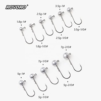 ROVORO En gros Têtes de jig 1,8g-10g à double ardillon avec porte-appâts, hameçons de pêche pour leurres de lancer, en plomb, pour eau douce et eau salée, pour la pêche au bar