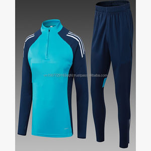 Half Zip Long Sleeve Jersey Autumn Winter Sweatshirt Warm Up Sports Football Training Suit Set - Product Image 6