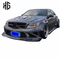 Pour classe C W204 RT Style Kit de carrosserie large Kit de carrosserie large en fibre de verre pour Mercedes C63 Facelift avant arrière jupes latérales Kit de pare-chocs