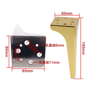 Patas de metal para muebles, soportes para sofá, mueble de TV, mesa de centro, mueble de cocina, mueble de baño, acabado mate en negro y dorado - Product Image 1