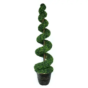 1.8m Altamente Abile Artificiale Arte Topiaria Bosso Alberi faux decorativo a spirale piante di erba Per La Casa Ufficio Indoor Outdoor