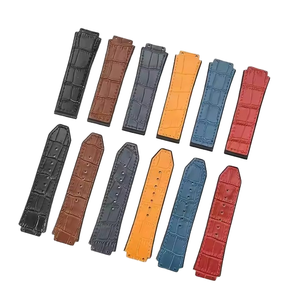 Genuine Leather Breathable <b>Watch</b> Band for Strap Cowhide 25x19mm Men's Luxury <b>Watch</b> Wristband Accepted Custom Logo/ Size & Length - Product Image 1