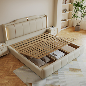 Moderna testiera imbottita <span class=keywords><strong>morbida</strong></span> illuminata con cassetti portaoggetti che consente di risparmiare spazio ai mobili della camera da <span class=keywords><strong>letto</strong></span> stile economico - Product Image 3