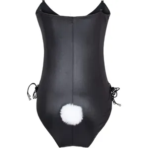 Traje de Conejita para Cosplay, Disfraz de Conejita para Mujer, Traje de <span class=keywords><strong>Anime</strong></span> <span class=keywords><strong>Senpai</strong></span>, Body de una Pieza con Medias, Conjunto de Piel Sintética para Adultos - Product Image 4