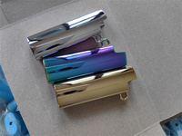 Étui de briquet J6 en métal avec logo laser personnalisé, surface miroir, couleur or unie, avec boucle