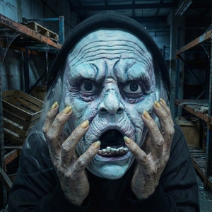 <span class=keywords><strong>Masque</strong></span> de zombie drôle et amusant pour Halloween, perruque blanche, <span class=keywords><strong>masque</strong></span> réaliste en latex pour le visage entier, pour cosplay, fête, accessoires de maison hantée, tendance - Product Image 6