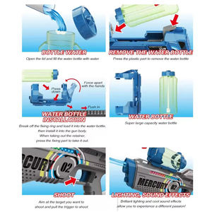 Pistola de agua de fuego continuo con luz Led Pistola de agua eléctrica M2 alimentada por batería de gran capacidad de larga distancia - Product Image 5