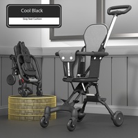 Poussette bébé confortable, légère, pliable, à deux roues, design réversible
