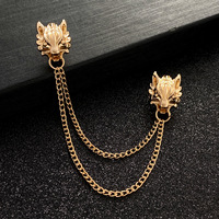 Broche tête de dragon à chaîne la plus vendue - Design rétro créatif pour homme, épingle de revers de costume
