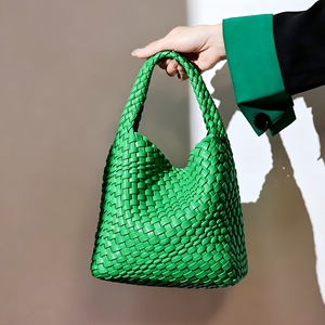 2026新款女式手工编织PU Hobos包大容量柔软手提母子时尚包 - Product Image 1