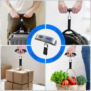Báscula Digital Portátil de Bolsillo para Viajes, con Pantalla LCD de Temperatura y Tiempo, Báscula para Equipaje - Product Image 3