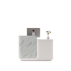 Luxury Front <b>Desk</b> <b>Pink</b> White Modern Spa Reception <b>Desk</b> Counter for Beauty Salon - Product Image 1