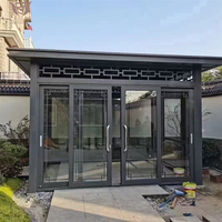 Gazebo de Patio con Techo Doble de Aleación de Aluminio para Exteriores, Impermeable, Resistente al Viento y a la Nieve, Pérgola con Mosquitera