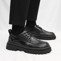 Chaussures habillées en cuir pour hommes Mocassins de mariage Chaussures en cuir à hauteur accrue pour affaires à lacets