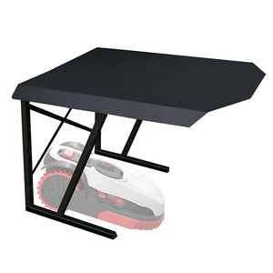 Abri de garage pour tondeuse à gazon JH-Mech, durable, universel, pour extérieur, montage rapide, grand toit incliné, en métal noir, abri pour tondeuse robot - Product Image 1