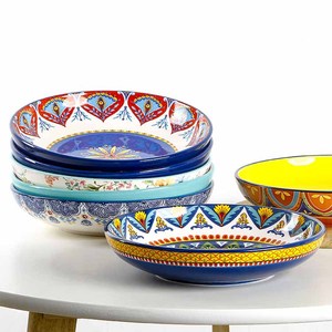 Vajilla de cerámica de estilo bohemio, platos de cena de cerámica, placa de calcomanía de Color para decorar - Product Image 4
