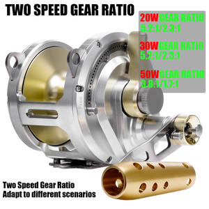 Rapporto di velocità 2025 nuovo moltiplicatore interamente in metallo 1.7:1 trascinamento Max 27kg per la pesca alla traina in acque profonde BigGame - Product Image 5