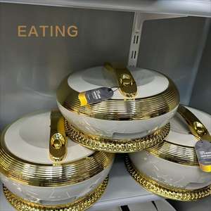 Supermercato africano per festa Jumbo capienza in acciaio inox 4L + 5L + 6L 3 pezzi cucina isolante cibo caldo ovale regalo Set cucina - Product Image 3