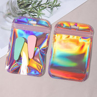 Sacs Composites Transparents Iridescentes Refermables Auto-Adhésifs pour Rangement de Bijoux DIY (Boucles d'Oreilles, Bagues, Colliers, Bracelets) XS