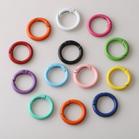 Zhubi 24MM coloré rond en alliage de Zinc porte-clés fermoirs cuisson vernis porte-clés fermoir connecteurs breloques bijoux à bricoler soi-même accessoires