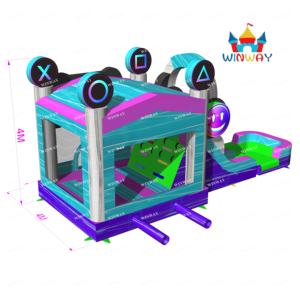 Nouveau design populaire : Aire de jeux gonflable en PVC avec toboggan, piscine et contrôleur de jeu, thème parc d'attractions pour location événementielle et jeux aquatiques - Product Image 5