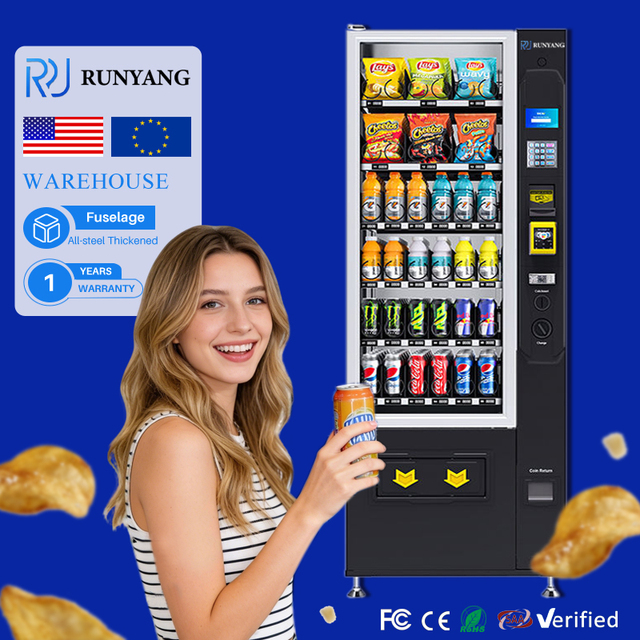 RUNYANG Custom logo Vending Machine for Snack Automatic Food Coin Drink and Snack Ai Vending Machine for Foods and Drinks