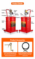 Pompe à graisse pneumatique haute efficacité 40L 50MPa et distributeur de lubrifiant avec pistolet à graisse à commande pneumatique pour machines agricoles