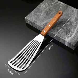 Espátula para carne de acero inoxidable multifunción, utensilio de cocina para repostería y tortitas, con orificio para drenar el aceite - Product Image 2