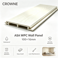 Panneau mural extérieur en WPC ASA noir résistant aux intempéries 100x16mm, parement ignifuge pour mur extérieur, maison moderne