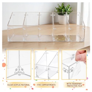Supports carrés personnalisés en acrylique pour cannes en sucre – Lot <span class=keywords><strong>de</strong></span> 5 présentoirs transparents polis pour fêtes, Noël, publicité et vente <span class=keywords><strong>au</strong></span> détail - Product Image 3