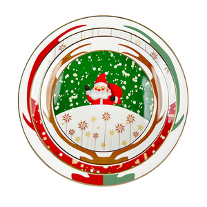 Wholesale Christmas Dinner <b>Set</b> Gold Nordic Luxury Porcelain Plate Ceramic Charger Plates <b>for</b> Home or Wedding Dinners - Product Image 2