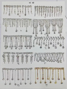 Vente en gros de chaîne en strass fantaisie brillant garniture cryastl rouge et vert en stock pour vêtements, bijoux et sacs