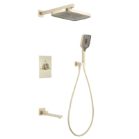 Robinet de douche thermostatique en laiton finition polie, ensemble de douche mural à jet de pluie, certifié CE pour hôtels et salles de bain domestiques