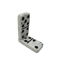Dominos Double Six Jeu Points Noirs et Blancs Effet Marbre Domino Fournisseur Direct d'Usine