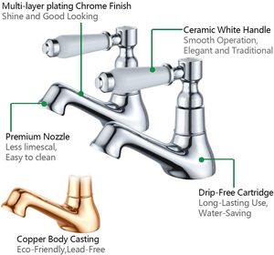 Vòi nước nóng và lạnh Vanity vòi nước lưu vực truyền thống cặp Vòi chậu đơn xử lý lỗ duy nhất Matt vòi Đen - Product Image 6