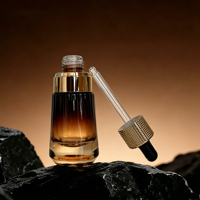 Flacon en verre ambré de luxe de 30 ml avec compte-gouttes pour sérum pour les yeux, emballage de liquide cosmétique, 1 oz