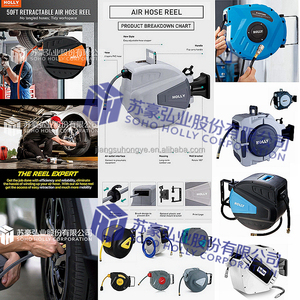 100FT + 6FT pneumatique passe-temps bricolage utiliser des outils extension rétractable automatique à ressort bobine de tuyau d'air 3/8 "ligne de tuyau d'air hybride - Product Image 6