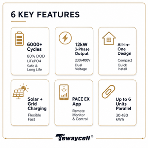 ตู้แบตเตอรี่ ESS 30kWh 12kW สามเฟส ระบบแบตเตอรี่พลังงานแสงอาทิตย์ 300A BMS ระบบปรับสมดุลแบบแอคทีฟ เกรด A LiFePO4 สต็อก EU โปแลนด์ DDP ระบบผลิตไฟฟ้าจากพลังงานแสงอาทิตย์ - Product Image 3