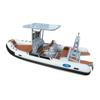 Bateau semi-rigide de luxe italien 2026 avec coque en aluminium, bateau pneumatique RIB 580 pour patrouille et pêche, à vendre