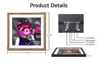Layar Foto Digital Wifi 22 Inci NFT, Bingkai Foto Digital HD Persegi, Layar LCD, Video, Seni NFT, OEM Kayu Birch, Kayu Quad, CE, RoHS