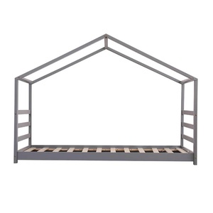 Moderno 3 pies individual de madera maciza gris marco niños casa cama en casa del árbol niño cama estilo de diseño - Product Image 3