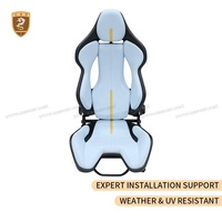 Siège baquet de simulation de course style Ferrari, personnalisable en cuir et fibre de carbone sèche, pour simulateur e-sport, sièges de course réglables