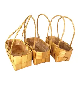 Vendita calda universale grande cesto regalo rotondo fatto a mano <span class=keywords><strong>bianco</strong></span> con manico fiori frutta pane Picnic cesto portaoggetti regalo - Product Image 1