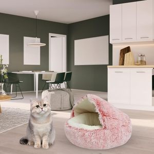 Dog Soft <b>Plush</b> Nest Semi-enclosed Pet Bed for Small Medium <b>Cats</b> Dogs Indoor Warm House Washable Pet Snooze Calming Donut Nest - Product Image 6