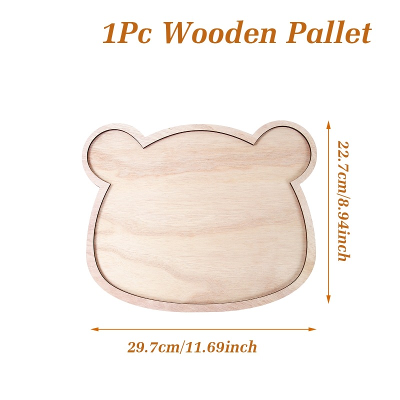 Plateau en bois en forme d'ours marron-1pc