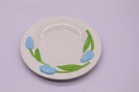 Plat à dîner en porcelaine personnalisé plat peu profond rond en céramique Dessert citron et tulipe gaufrage ensemble d'assiettes design en vrac pour la cuisine