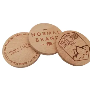 Wholesale High Quality Beech Wood Coasters For Crafts Drinks Tabletop Protection