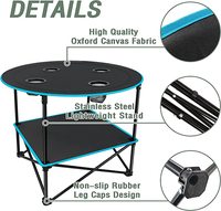 2023 WOQI Offre Spéciale Table pliante Portable d'extérieur ultralégère Table ronde pliante multifonctionnelle de Camping