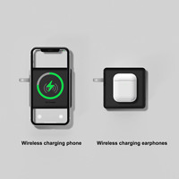 Batterie Li-poly tout-en-un 10000mAh Chargeur mural sans fil Power Station avec PD et double adaptateur de prise USB à la maison